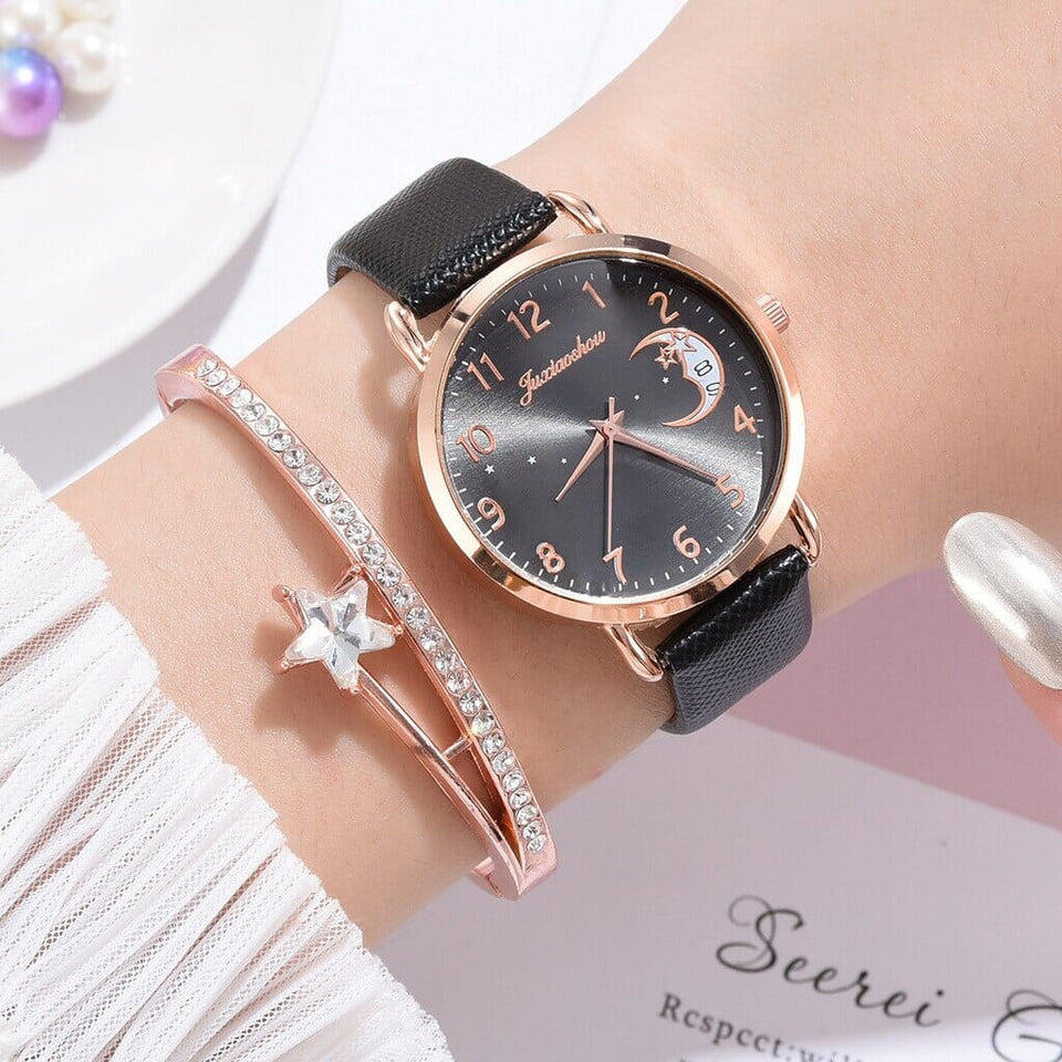 Relógio Feminino Luxury Fashion Com Bracelet Relógio F. Luxury Fashion C Bracelet Superfacilita Preto 