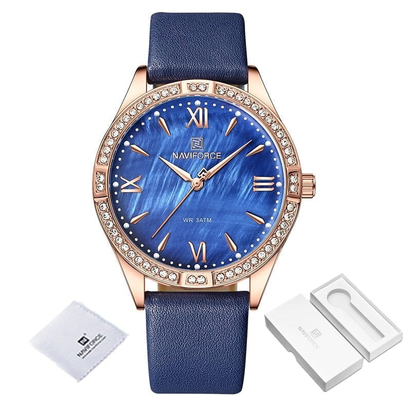Relógio Feminino Naviforce Luxo Relógio F. Naviforce Luxo Superfacilita Azul 