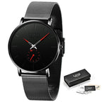 Relógio Minimalista Lige Relógio Lige Min. 08 Superfacilita Preto e Vermelho 