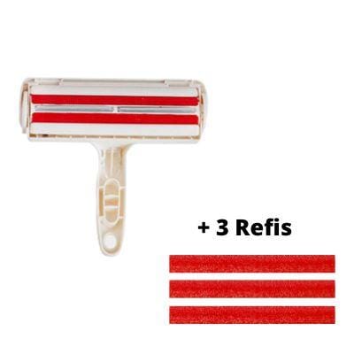 Removedor de Pelos e Fiapos Clean Removedor pelo pet Superfacilita Vermelho com refil 