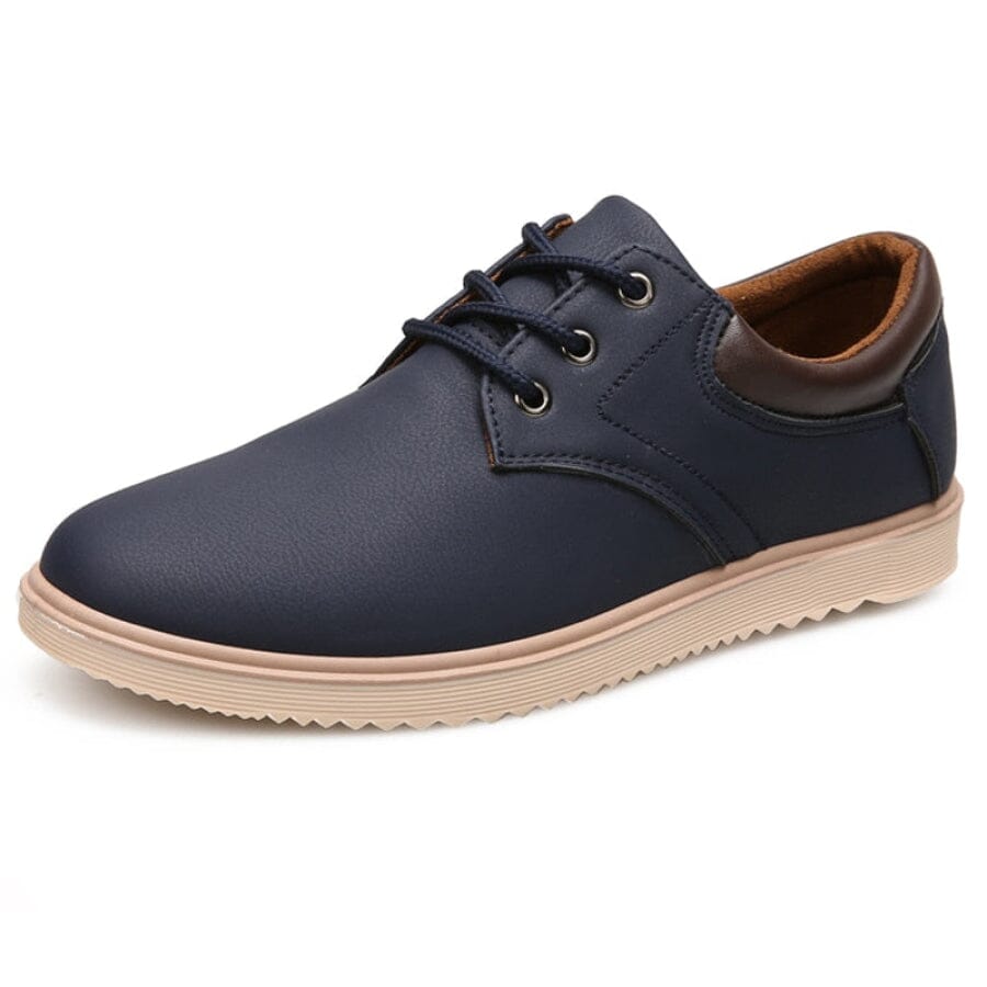 Sapato Casual de Couro Premium Masculino Sapato Casual de Couro Premium Superfacilita Azul 38 