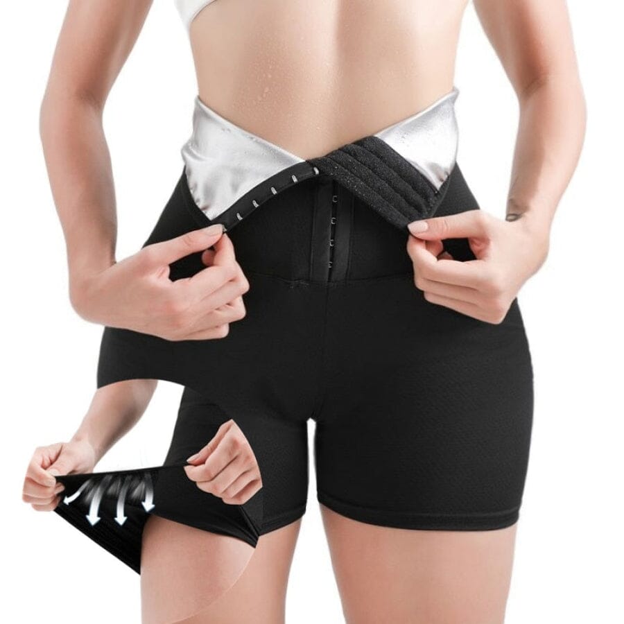 Shorts de Compressão Feminino emagrecimento efeito sauna Short sauna Superfacilita Curto P 